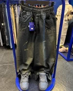 شلوار جین شافل رنگ مشکی