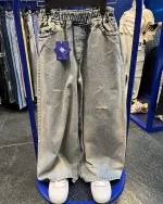 شلوار جین شافل رنگ آبی