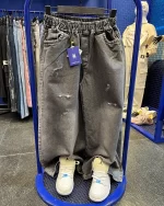 شلوار جین شافل رنگ آبی تیره