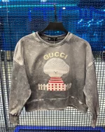 کراپ سنگشور طرح گوچی رنگ طوسی بچگانه و نوجوان