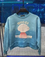 کراپ سنگشور طرح گوچی رنگ آبی بچگانه و نوجوان