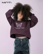 کراپ تاپ طرح پروانه دخترانه رنگ چری