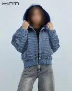 سویشرت زاپ دار رنگ آبی روشن