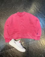 کراپ سنگشور طرح لوگوی گلدوزی شده امپریو آرمانی رنگ صورتی بچگانه و نوجوان