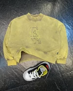 کراپ سنگشور طرح لوگوی گلدوزی شده امپریو آرمانی رنگ خورشیدی بچگانه و نوجوان