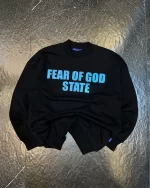 بلوز طرح fear of god رنگ مشکی بچگانه و نوجوان