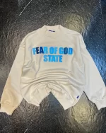بلوز طرح fear of god رنگ کرم بچگانه و نوجوان