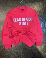 بلوز طرح fear of god رنگ سرخابی بچگانه و نوجوان