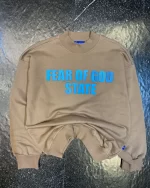 بلوز طرح fear of god رنگ نسکافه ای بچگانه و نوجوان