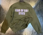 بلوز طرح fear of god رنگ زیتونی بچگانه و نوجوان