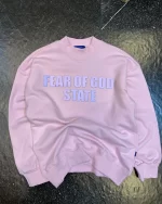 بلوز طرح fear of god رنگ صورتی بچگانه و نوجوان