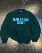 بلوز طرح fear of god رنگ سبز کله غازی بچگانه و نوجوان