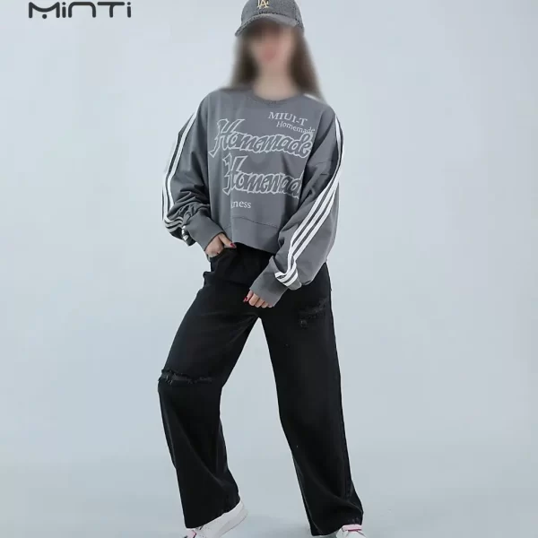 کراپ با طرح چاپی darkness رنگ طوسی بچگانه و نوجوان