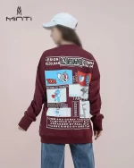 دورس طرح چاپی تام و جری رنگ زرشکی بچگانه و نوجوان نمای پشت