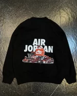 نمای پشت بلوز رگلان Jordan رنگ مشکی بچگانه و نوجوان