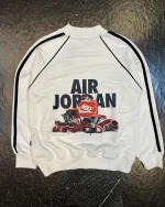 نمای پشت بلوز رگلان Jordan رنگ سفید بچگانه و نوجوان