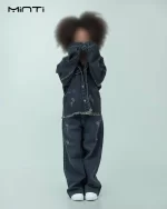 کت جین رنگ آبی تیره مناسب رده سنی 8 تا 20 سال دخترانه و پسرانه