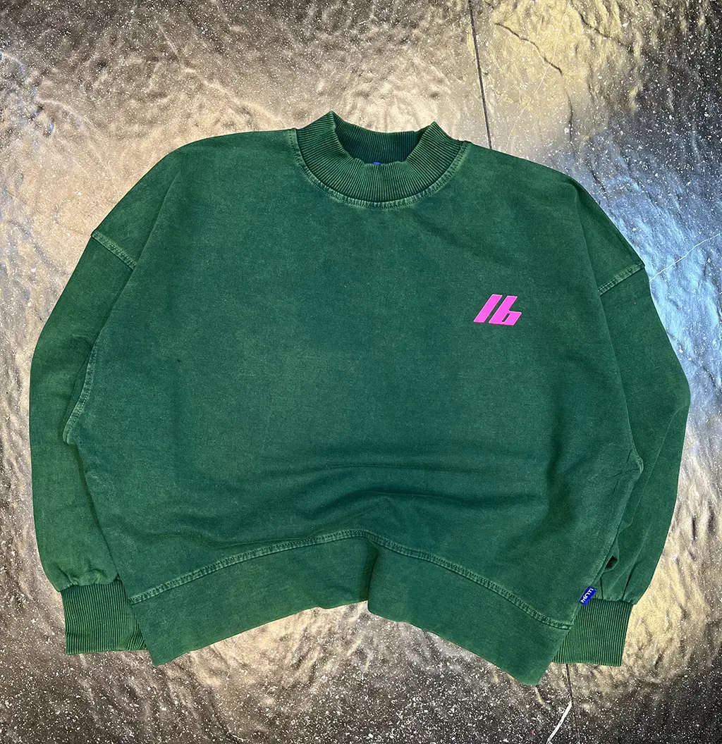 stonewashed-printed-Balenciaga-logo-crop-teal کراپ سنگشور لوگو ib بالنسیگا رنگ سبز کله غازی