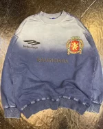 بلوز طرح بالنسیگا با لوگو منچستریونایتد رنگ اقیانوسی