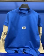 بلوز آستین کتان pdaba رنگ آبی