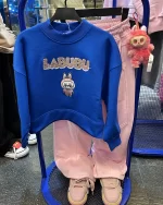 کراپ لبوبو گلدوزی 3 نخ رنگ آبی