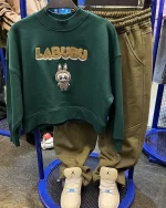 کراپ لبوبو گلدوزی 3 نخ رنگ سبز کله غازی