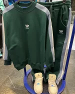 ست بلوز شلوار آدیداس رنگ سبز کله غازی