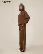 ست پارچه اویشو با لوگو گلدوزی شده alo رنگ قهوه ای