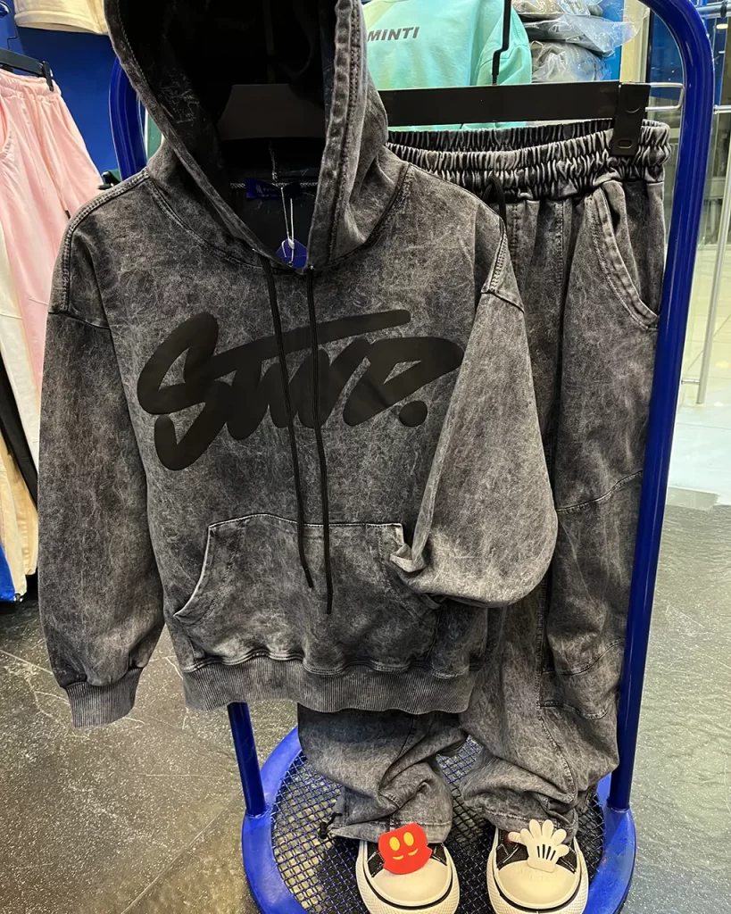 ست هودی و شلوار STWD رنگ زغالی