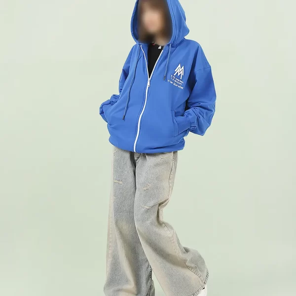 سویشرت مینتی زیپ دار رنگ آبی