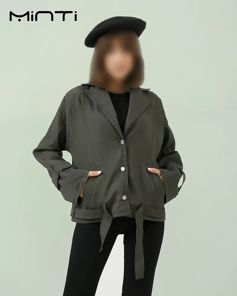 ترنج کت دخترانه رنگ زیتونی