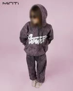 ست هودی و شلوار STWD رنگ شرابی